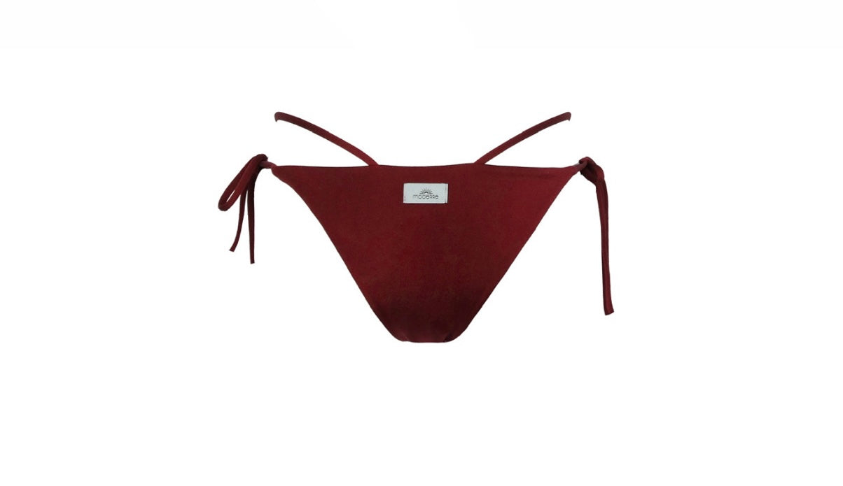 DEEP SHINE SANGRIA TIE SIDE BOTTOM