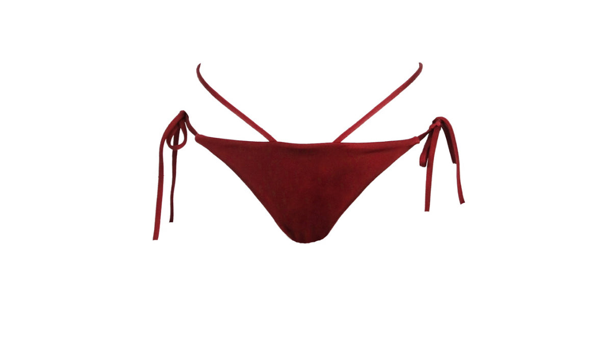 DEEP SHINE SANGRIA TIE SIDE BOTTOM