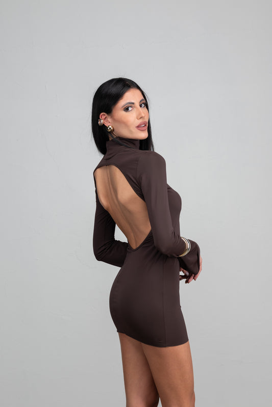 MIDNIGHT CHOCOLATE MINI DRESS
