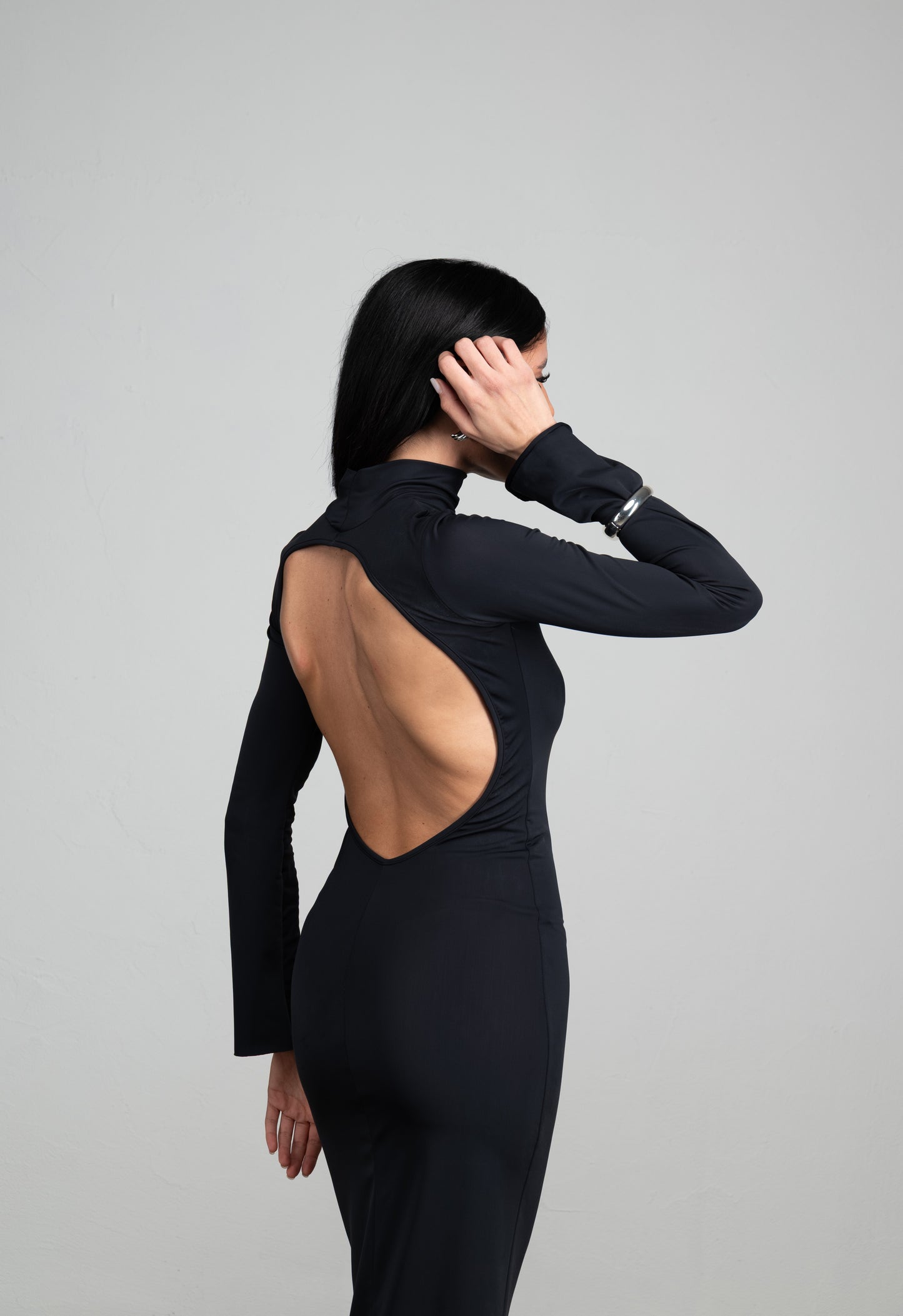 MIDNIGHT BLACK LONG DRESS