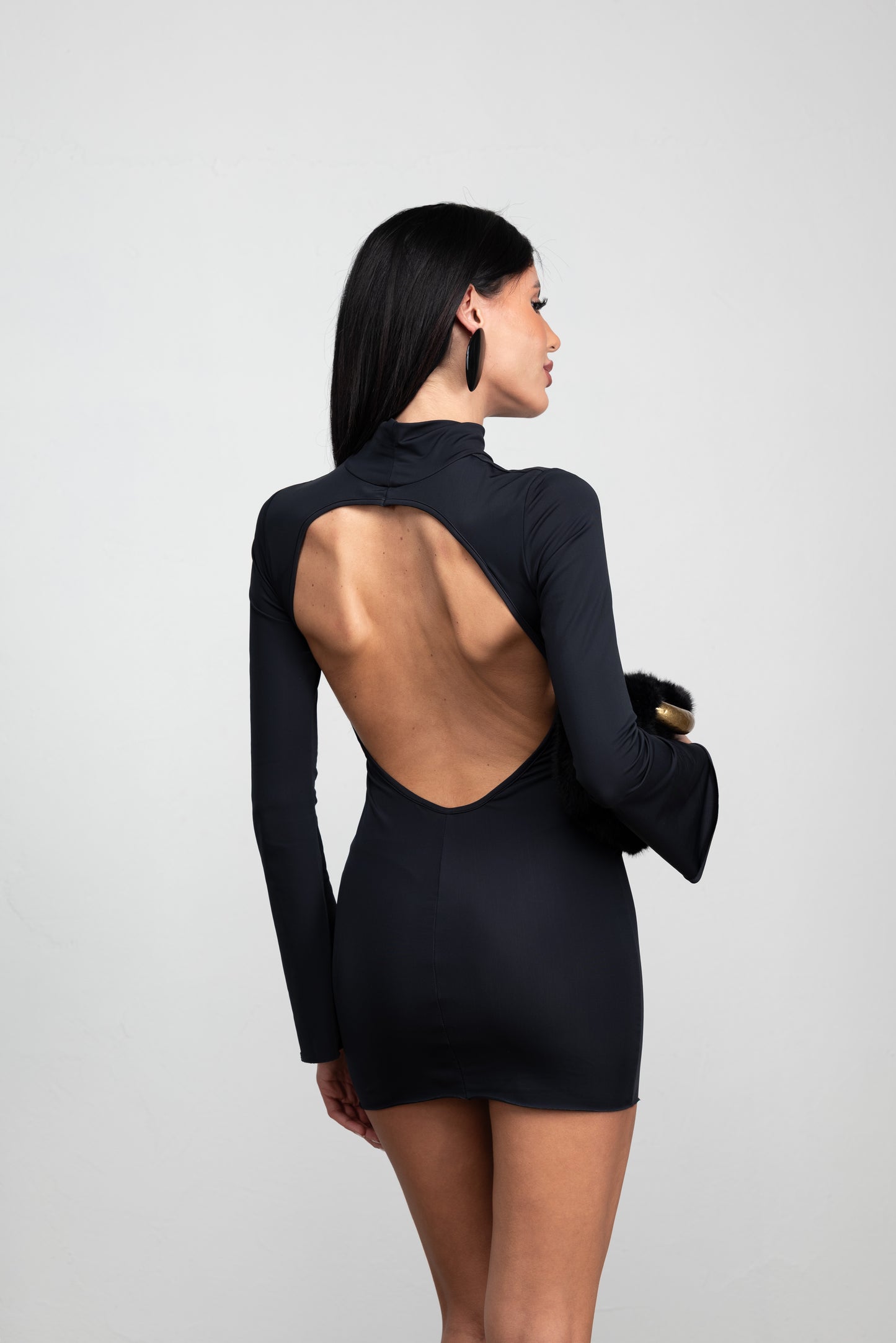 MIDNIGHT BLACK MINI DRESS