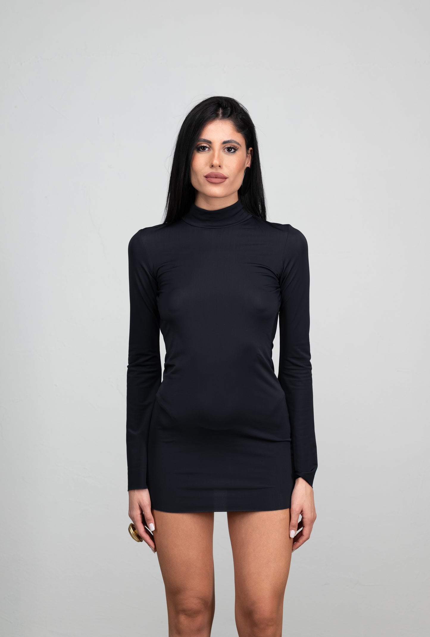 MIDNIGHT BLACK MINI DRESS